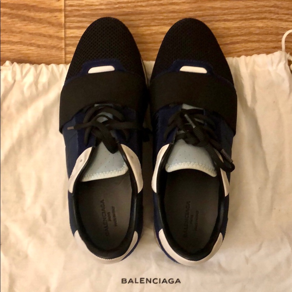 Balenciaga Race Runner Navy Blue Size 37 - Picture 7 of 7